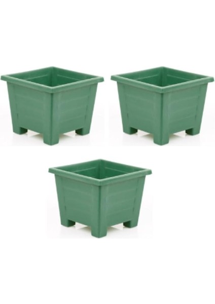 Adet Küçük Plastik Saksı Seti (Yeşil), 1,2 L, Iç Mekan ve Balkon Kullanımı