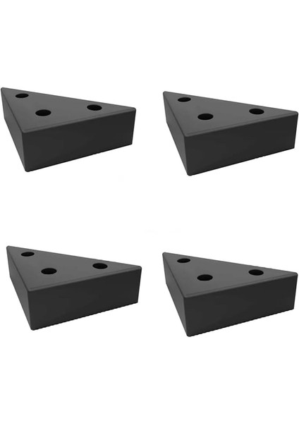 4 Adet Üçgen, Masa, Dolap Piramit Mobilya Ayağı 3 cm Siyah 4 Adet