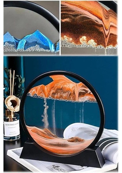 Inç Turuncu Renk Dekoratif Yuvarlak Kum Saati Çöl Temalı Şık Kum Saati Stres Atıcı 18X17CM indirimleri