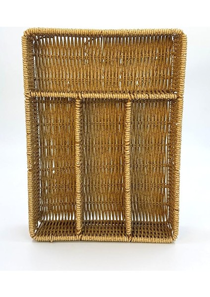 Home Hasır Örgülü 5 Gözlü Kaşıklık – Çekmece Içi Kaşık, Çatal, Bıçak Düzenleyici Organizer, Doğal Hasır El Yapımı Mutfak Gereçleri Saklama Ünitesi, Estetik ve Fonksiyonel Tasarım (Plastik Örgü)