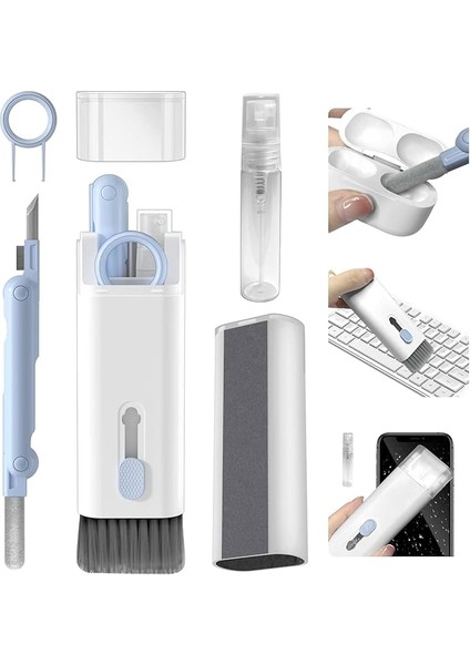 1 Arada Elektronik Temizleme Kiti, Klavye, Kulaklık, Kamera, Telefon Temizleyici, Çok Fonksiyonlu Temizleme Kalemi, Silikon Uçlu
