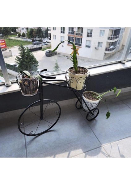 Gözlü Ferforje Bisiklet Saksılık Metal Çiçeklik Dekoratif Bitki Standı modelleri