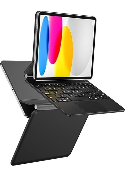 (A16) 11INÇ 10.nesil 2022/2025 Uyumlu Magic Uyumlu Touchpad Işıklı Klavyeli Kılıf A3355