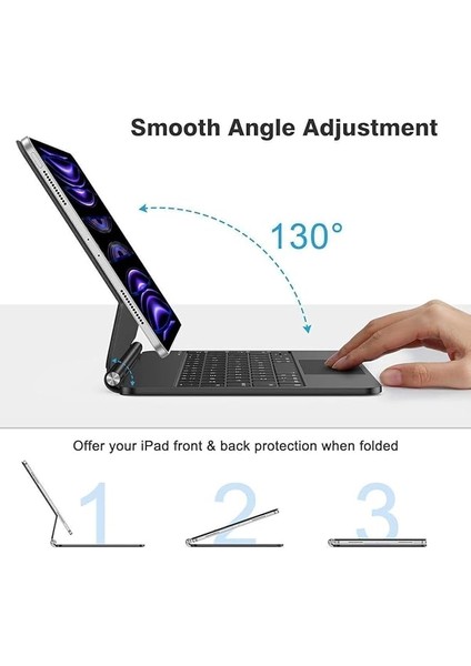 (A16) 11INÇ 10.nesil 2022/2025 Uyumlu Magic Uyumlu Touchpad Işıklı Klavyeli Kılıf A3355 fırsatları