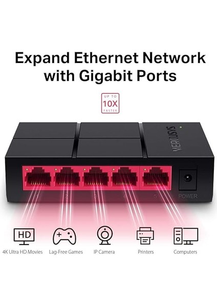 MS105G, 5-Port 10/100/1,000 Mbps Masaüstü Switch modelleri
