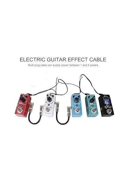 Gitar Efekt Pedal Kablosu, 5 Yollu Gitar Kablosu Multiplug Gitar Efekt Pedalı Gitar Efektleri Için Güç Kablosu Güç Kaynağı Adaptörü Splitter fırsatları