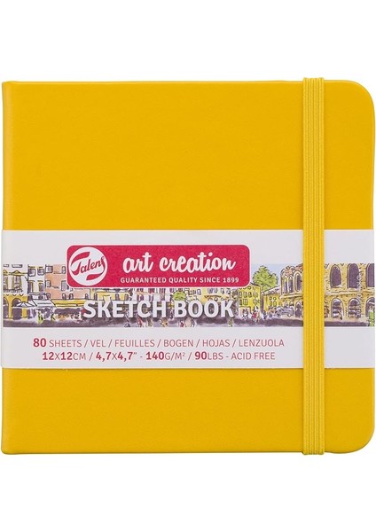 Art Creation Eskiz Defteri, 80 Yaprak, 12 x 12 Cm, Altın Sarısı
