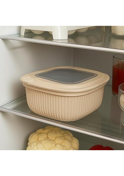 Renkli Kilitli Kapaklı Saklama Kabı Difrize Mikrodalga ve Buzdolabı Uyumlu Düzenleyici (Bej) fırsatları