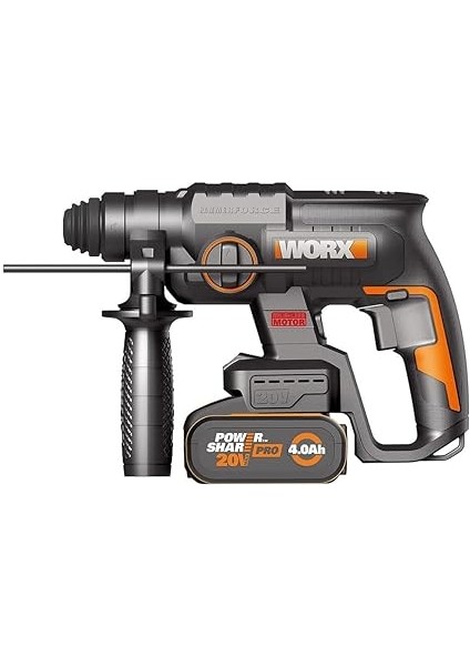 WX381 20VOLT 4.0AH. 2j Li-Ion Tek Akülü Şarjlı Profesyonel Sds-Plus Pnömatik Kırıcı/delici + 3 Parça Delme Ucu fiyatları