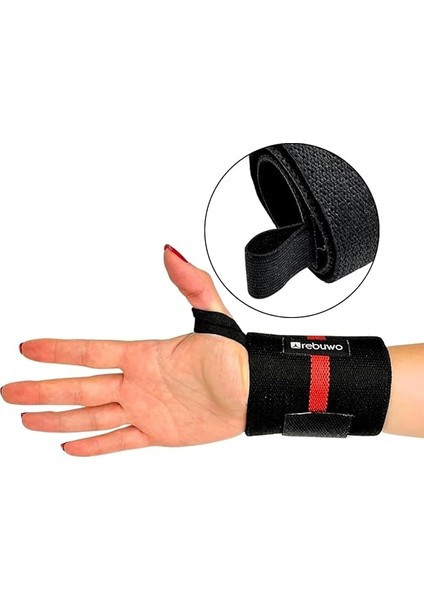Ağırlık Destek Bilekliği Güç Bileklik Kaldırma Için Bilek Kayışları Fitness Bilek Bandajı 2 Adet Siyah/kırmızı fırsatları