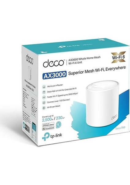 Deco X50(1-PACK), AX3000 Tüm Ev Mesh Wifi 6 Sistemi modelleri