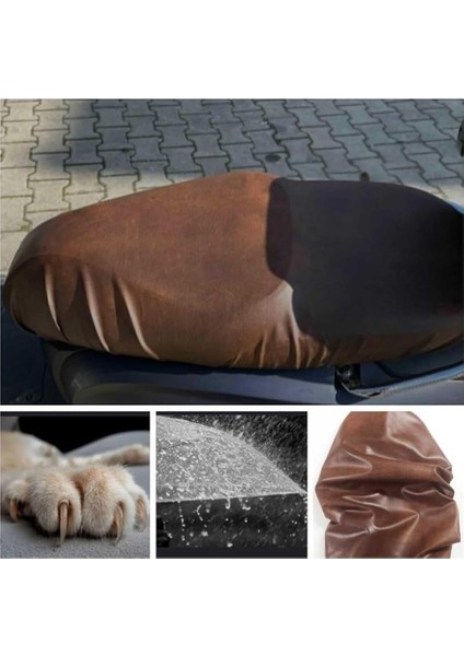 Caro (188) Kahverengi Rks Grace 202 Pro Kahverengi Motosiklet Deri Sele Kılıfı Örtüsü Brandası ile Uyumlu