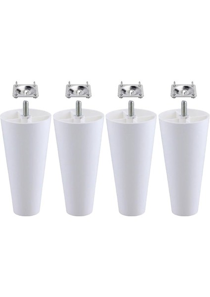 Adet Plastik Ayak 14 cm Mobilya Sehpa Kanepe Ünitesi Koltuk Ayağı Baza Ayakları Beyaz Aparat Dahil