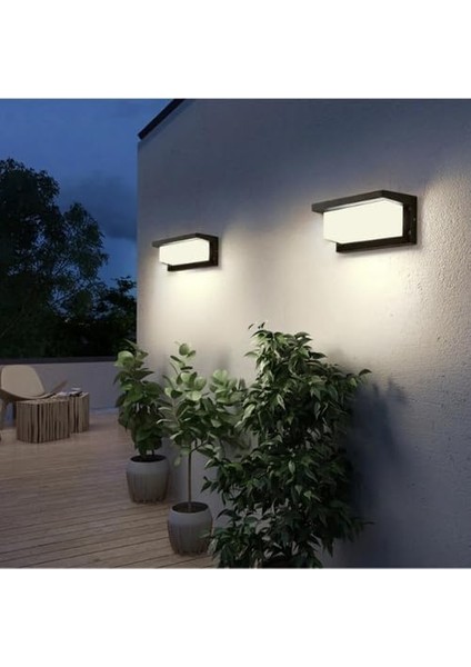 Geldi Bahçe Aydınlatması LED Işık 12W LED Aydınlatma Zita Ultra Şapkalı Bahçe Duvar Aplik Su Geçirmez (Beyaz Işık - 6500K) fiyatları