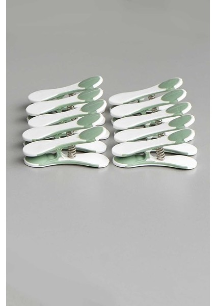 Home Yeni Nesil Silikon Çamaşır Mandalı, Iz Bırakmayan Süper Güçlü Paslanmaz Kırılmaz Mandal Seti 10'lu, Yeşil