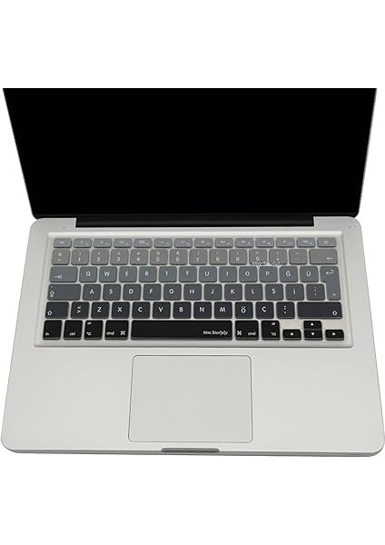 Macbook Air Pro Klavye Koruyucu (Türkçe Q) Ombre (Eski Usb’li Model 2008/2017 Yılı) ile Uyumlu Siyah Gri modelleri