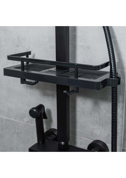 Duş Demirine Takılan Siyah Duş Sabunluk Organizeri Şampuan,sabun,lif Standı fırsatları