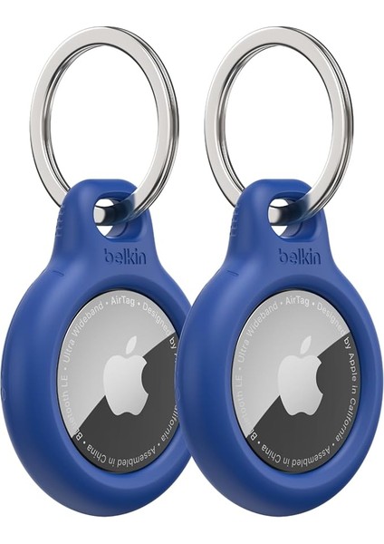 Airtag Anahtarlık Kılıfı (Air Tag Için Güvenli Tutucu Koruyucu Kılıf, Çizilmeye Karşı Korumalı Aksesuar), 2'li Paket, Mavi