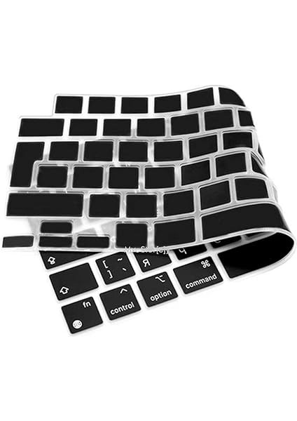 Rusça Klavye Macbook Air-Pro Koruyucu (Touchbarsız) A2681 A3113, A2941 A3114, A2442 A2779 A2992 A2918, A2485 A2780 A2991 ile Uyumlu Siyah indirimleri