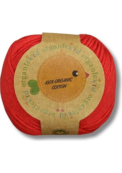Organik Pamuk Amigurumi Punch 50 gr El Örgü Ipi Kırmızı