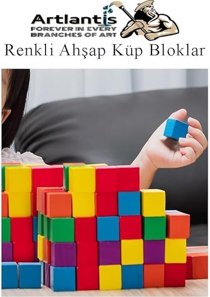 Ahşap Küp Bloklar 3x3 cm 16 Adet Ahşap Renkli Kare Blok Eğitici Geliştirici Oyuncak Küp Matematik Birim Küpleri fırsatları