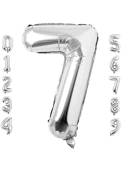 Gitti Gümüş 7 Rakam ve Gold Kral Tacı Folyo Balon Doğum Günü Parti Kutlama Seti fiyatları