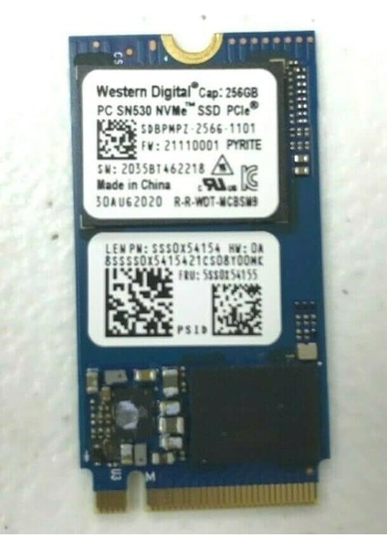 256GB Pcıe Nvme M.2 2242 SSD Dahili Katı Hal Sürücüsü SDBPMPZ-256G-1101, Oem Paketi