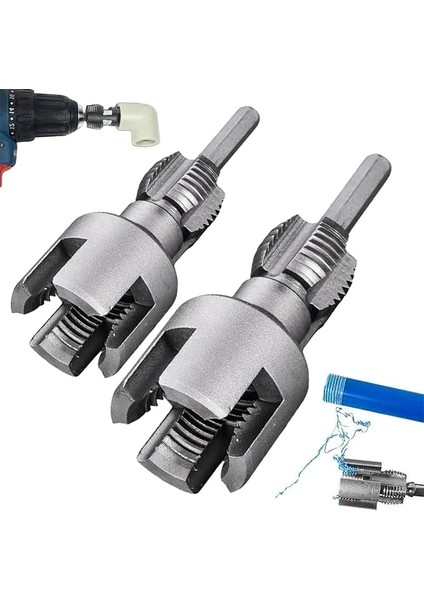 Adet Boru Diş Açma Aleti, Entegre Iç ve Dış Boru Diş Açma Aleti, 1/2" (DN15) 3/4" (DN20) Tesisat Onarımları Için Alet (1/2in)