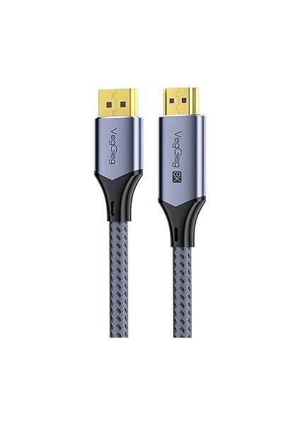 Dp To HDMI Kablo 8k 60Hz 4K 240Hz Hdr 3D 48GBPS Örgülü Displayport To HDMI Kablo 2 Metre fiyatları