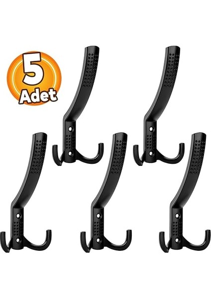 5 Adet Noktalı Portmanto Askı Vestiyer Duvar Dolap Elbise Askısı Siyah Metal Mobilya Kapı Askılığı Askılık fırsatları