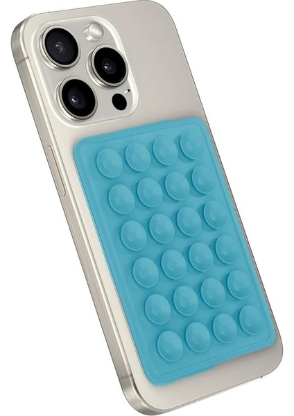 Arkasına Yapışan Silikon Vakumlu Pratik Telefon Tutucu, Kolay Telefon Kılıfı Tutucu, Tüm Cep Telefonu Modellerine Uygun, Araç Telefon Tutucu, Makyaj, Mutfak, Ahtapot (Mavi)