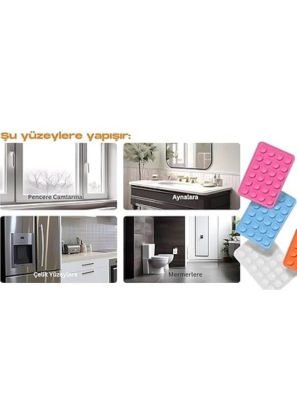 Arkasına Yapışan Silikon Vakumlu Pratik Telefon Tutucu, Kolay Telefon Kılıfı Tutucu, Tüm Cep Telefonu Modellerine Uygun, Araç Telefon Tutucu, Makyaj, Mutfak, Ahtapot (Mavi) fiyatları