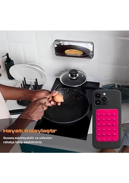 Arkasına Yapışan Silikon Vakumlu Pratik Telefon Tutucu, Kolay Telefon Kılıfı Tutucu, Tüm Cep Telefonu Modellerine Uygun, Araç Telefon Tutucu, Makyaj, Mutfak, Ahtapot (Mavi) fırsatları