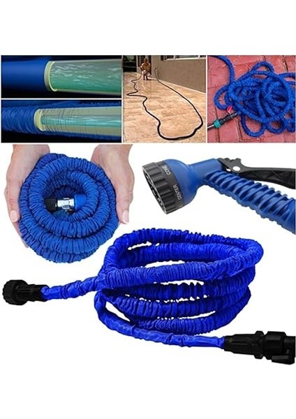 Metre Uzayan Bahçe Sulama Araç Yıkama Hortumu 7 Kademeli Başlık Tabanca fiyatları