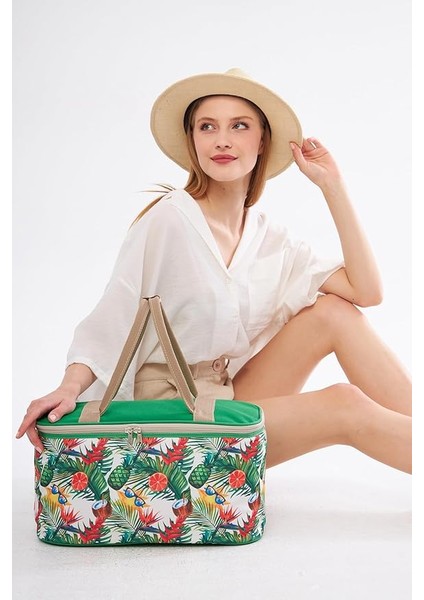 22 Litre Mavi Piknik/kamp Çantası Sepeti. Termal Termos Çanta (Sıcak-Soğuk Koruma Sağlar) Yeşil fırsatları