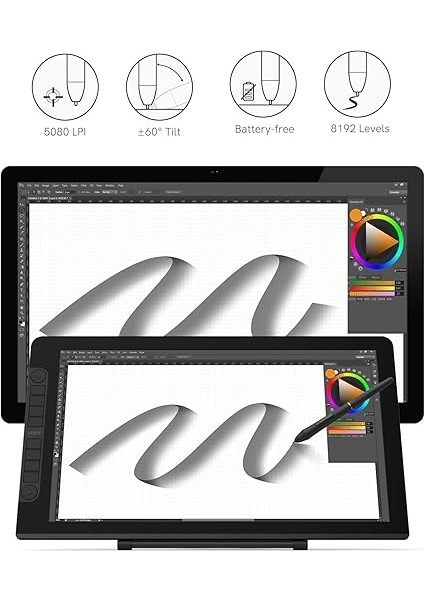 VK2200PRO 21.5" IPS Fullhd Tam Lamine Ekran, 8 Kısayol,2 Scroll Tuşlu Sağ/sol El Grafik Tablet modelleri