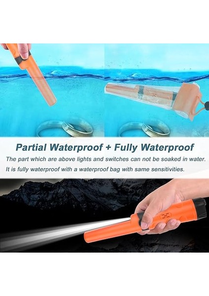 Pinpointer Metal Dedektörü, Hazine Avcılık Aracı Buzzer Titreşimli Taşınabilir Pim Işaretçi LED Göstergeleri ve Kemer Kılıfı ile (Turuncu) fırsatları