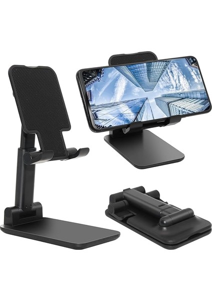 Cep Telefonu Standı, Katlanır Masaüstü Telefon Standı, Açı Yüksekliği Ayarlanabilir Cep Telefonu Tutacağı, Masa, Ofis, Tablet Standı Tüm Telefonlarla Uyumlu 10-25 cm Cep Telefonu/tablet