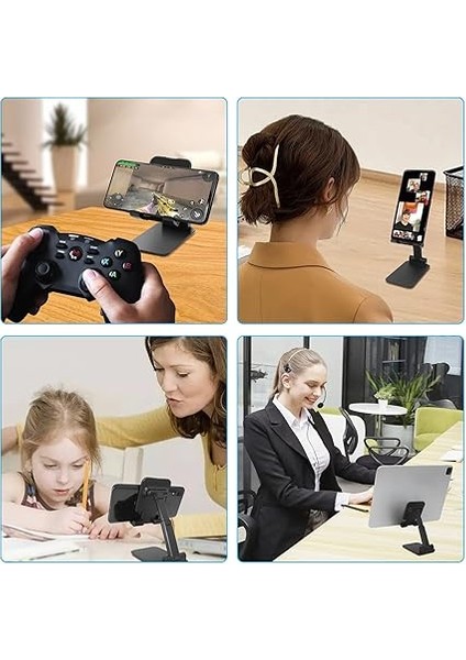 Cep Telefonu Standı, Katlanır Masaüstü Telefon Standı, Açı Yüksekliği Ayarlanabilir Cep Telefonu Tutacağı, Masa, Ofis, Tablet Standı Tüm Telefonlarla Uyumlu 10-25 cm Cep Telefonu/tablet indirimleri