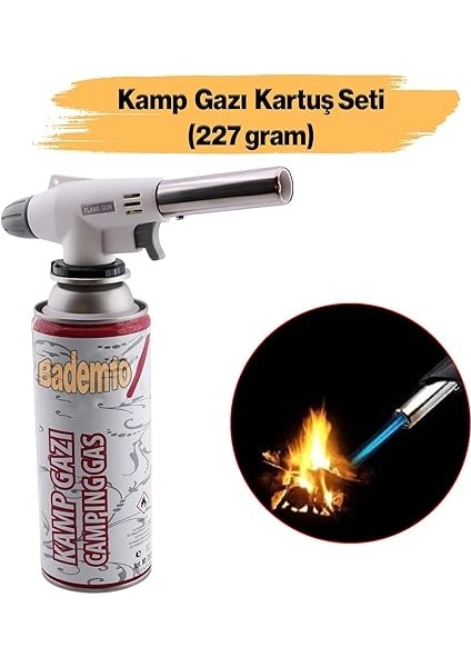 Set Çakmaklı Pürmüz Yedek Kartuşu Kamp Gazı 227 Gram Piknik Kamp Mangal Mutfak Ateş Tutuşturucu modelleri