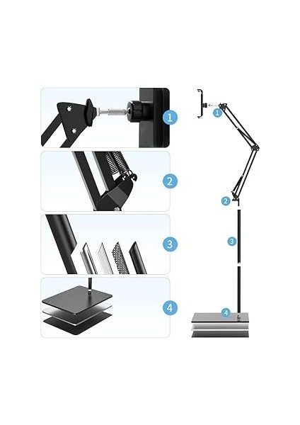 Ht-47 Metal Cep Telefonu ve Tablet Standı Döner Başlıklı Dirsekli indirimleri