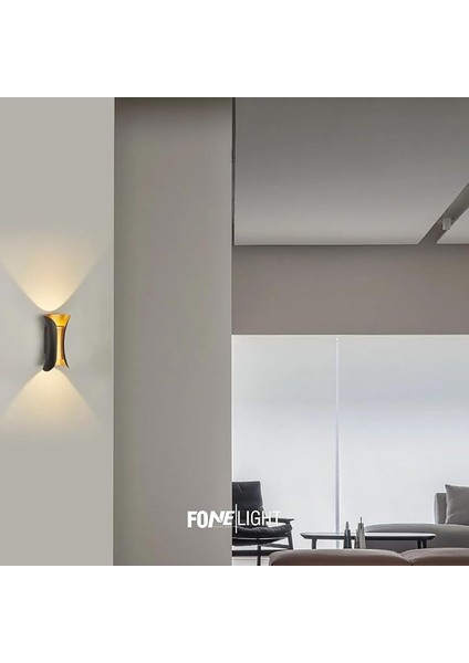 Technologies Çift Yönlü Iç ve Dış Mekan Aplik - Modern Bahçe Aplik - Alüminyum Duvar Aydınlatma Armatürü - Paslanmaz Toz ve Su Geçirmez Dekoratif LED Aplik (Gold - Siyah) fiyatları