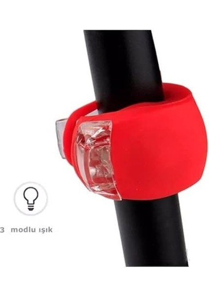 Sports 2'li Set Silikon Bisiklet Ikaz Uyarı Işığı 3 Farklı Yanma Modu, Kırmızı Beyaz fırsatları