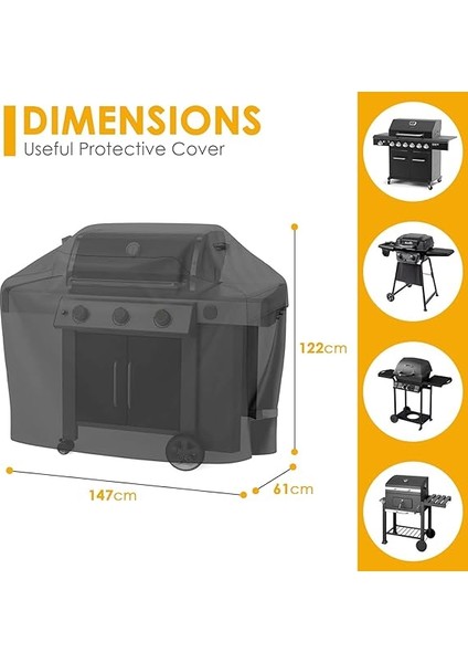Bbq Mangal Örtüsü, Gazlı, Kömürlü Grill Koruma Brandası, Su Geçirmez, Outdoor Dış Mekan Barbekü Mangal Kılıfı - 147-61-122 cm fiyatları