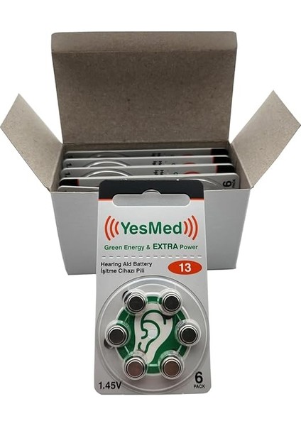 Extra Power 13 Numara Işitme Cihazı Pili (10 Paket x 6 Adet = 60 Adet Pil) indirimleri