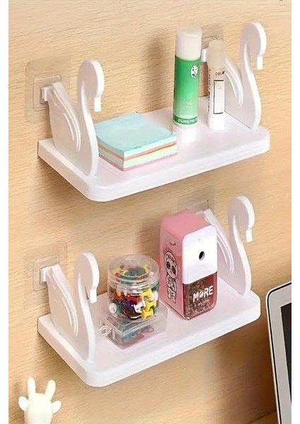 Kuğu Tasarımlı Kendinden Yapışkanlı Pratik Raf 1 Adet modelleri