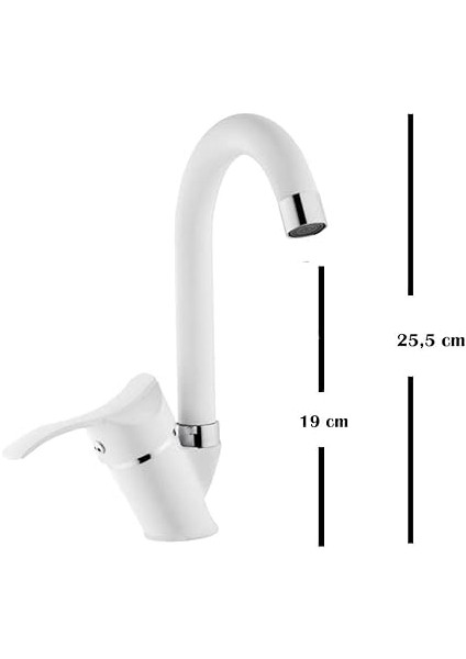 Mat Beyaz Kuğu Lavabo Batarya Kiona fiyatları