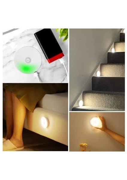 Hareket Sensörlü USB Şarjlı Spot Lamba Mıknatıslı ve Yapışkanlı Gün Işığı Renk LED fırsatları