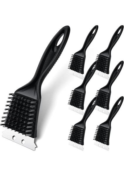 6 Adet 8 Inç Izgara Fırçası Hurda Siyah Izgara Fırçalama Fırçası Paslanmaz Çelik Tel Izgara Temizleyici Fırça Barbekü Temizleyici Aksesuarları Kapalı Açık Izgara Kaldırmak Yağ Yanmış Gıda