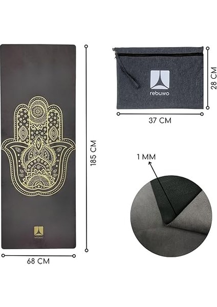 Katlanabilir Hafif 1mm Seyahat Yoga Matı Taşıma Çantası ile Kaymaz Süet Egzersiz Matı Gri Kahve modelleri